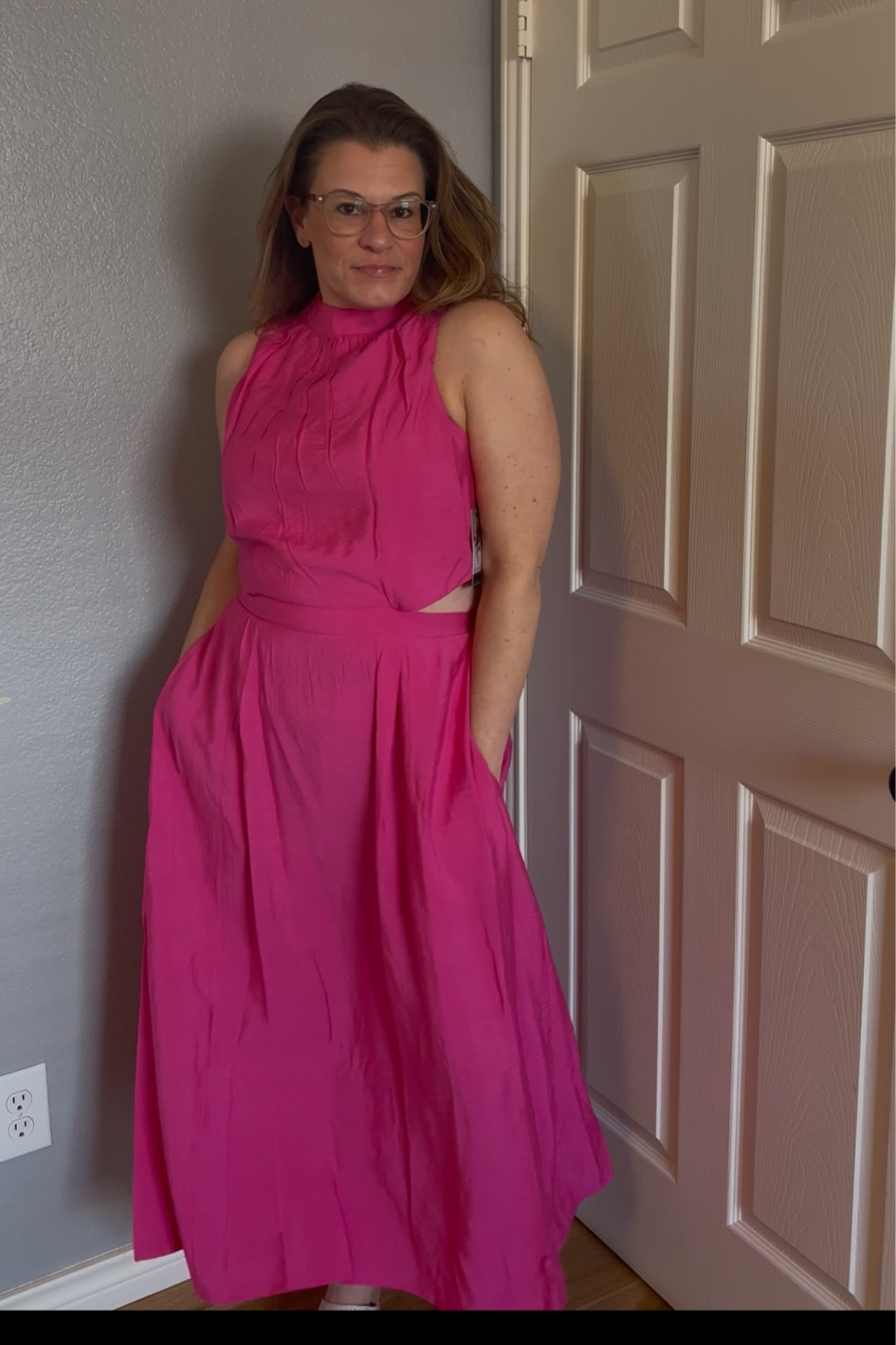 Walmart, Walmart spring, spring dress, beach dress, hot pink dress