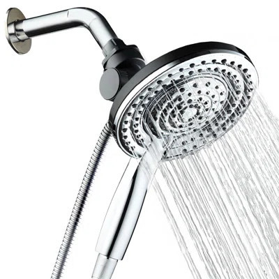 Dual-Function Shower Head With Diverter & Anti-Clog Nozzles – 60" Hose Included | Wayfair North America