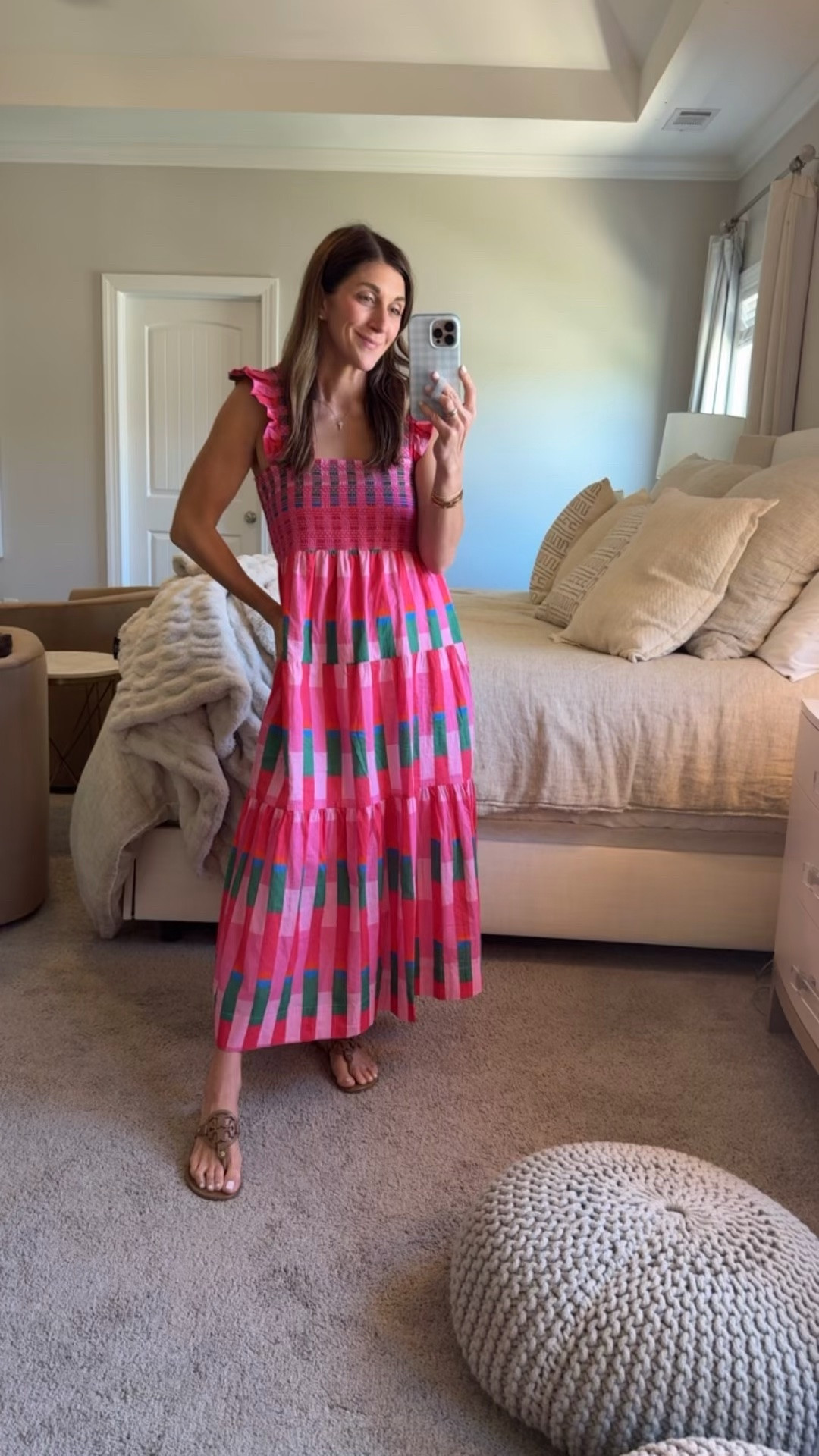 Dress is Shop Avara. So comfy and stretchy with smocking through the chest and straps! TTS-wearing a medium. So pretty for spring and summer-perfect for church, brunch, vacation, resorts and more 

Click here to shop!

Dress | smocked | tiered | ruffle | flowy | maxi dress | stretchy | beach | resort | vacay | dinner | brunch | colorful | Avara | Tory Burch | miller | sandals | cross necklace | amazon bracelets | mom style

#LTKmomlife #LTKSeasonal #LTKMothersDay