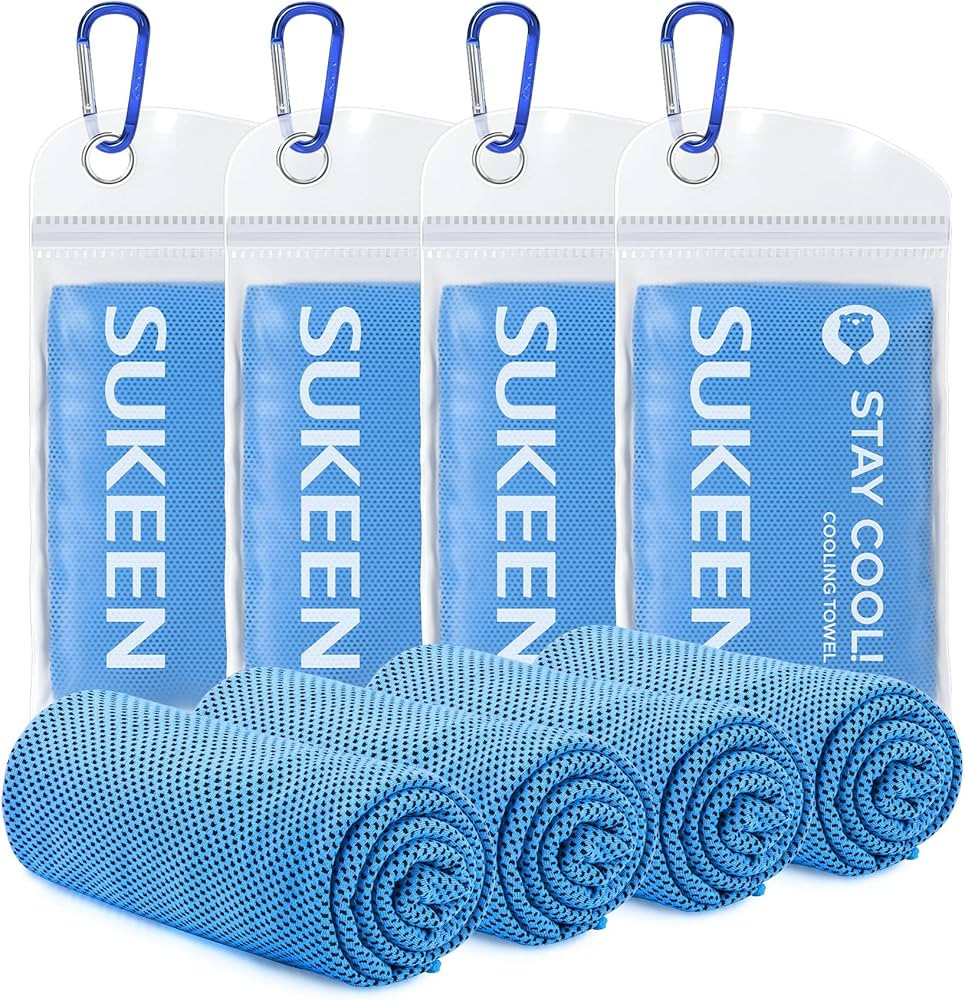 Sukeen [4 Pack Cooling Towel (40"x12"),Ice Towel,Soft Breathable Chilly Towel,Microfiber Towel fo... | Amazon (US)