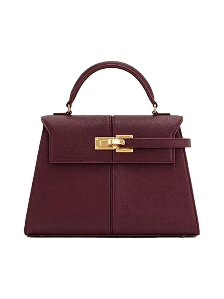 Bolso Trapezoidal De Nuevo Diseño, Bolso De Mujer De Piel De PU, Bolso Cruzado Versátil De Alta Gama, Bolso De Mano Con Asa Superior De Moda, Bolso Para Ir Al Trabajo | SHEIN