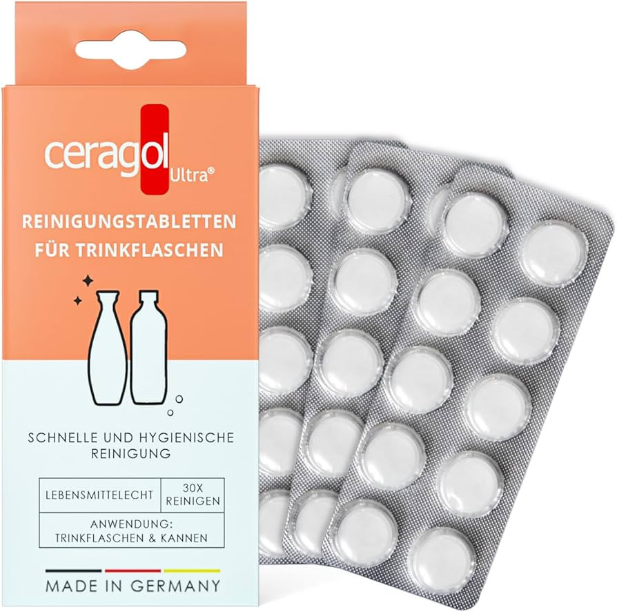 ceragol ultra Trinkflaschen-Reiniger, 30 Tabs – Reinigungstabletten für Flaschen, Trinkblasen,... | Amazon (DE)