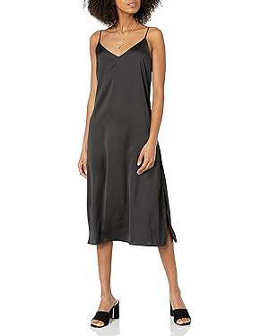 The Drop Women's Ana Silky V-Neck Midi Slip Dress | Amazon (US)