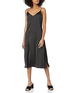 The Drop Women's Ana Silky V-Neck Midi Slip Dress | Amazon (US)