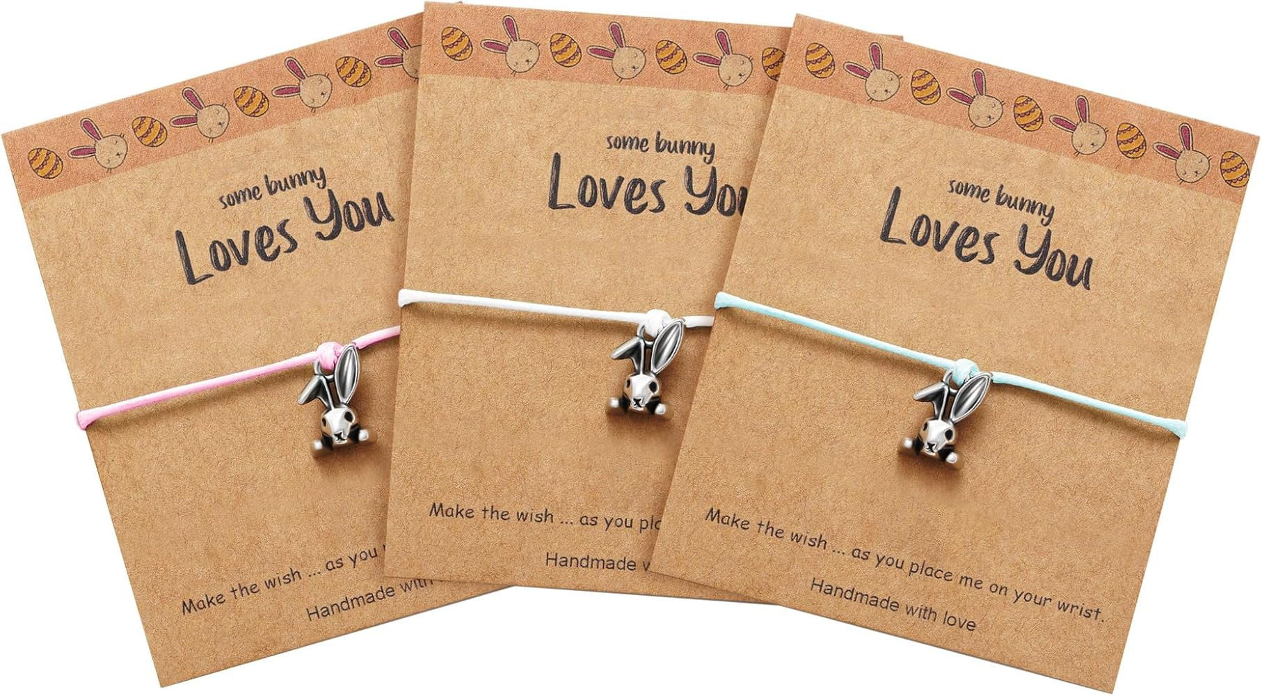 Easter Bracelets Basket Stuffers Gifts for Girls Kids - 3-5 PCS Adjustable Bunny Rabbit Bracelet ... | Amazon (US)