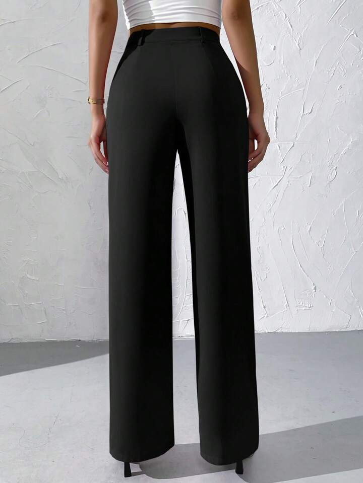 SHEIN Raffinéa High Waist Plicated Detail Wide Leg Pants | SHEIN