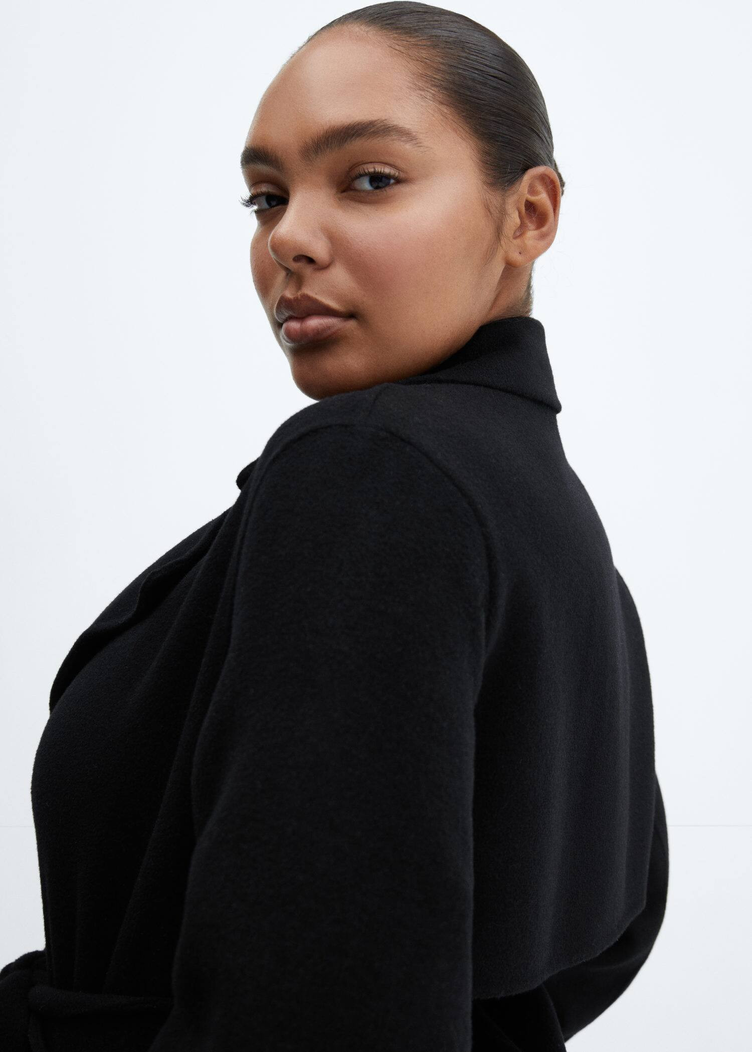 Wool coat with handmade belt -  Women | Mango USA | MANGO (US)