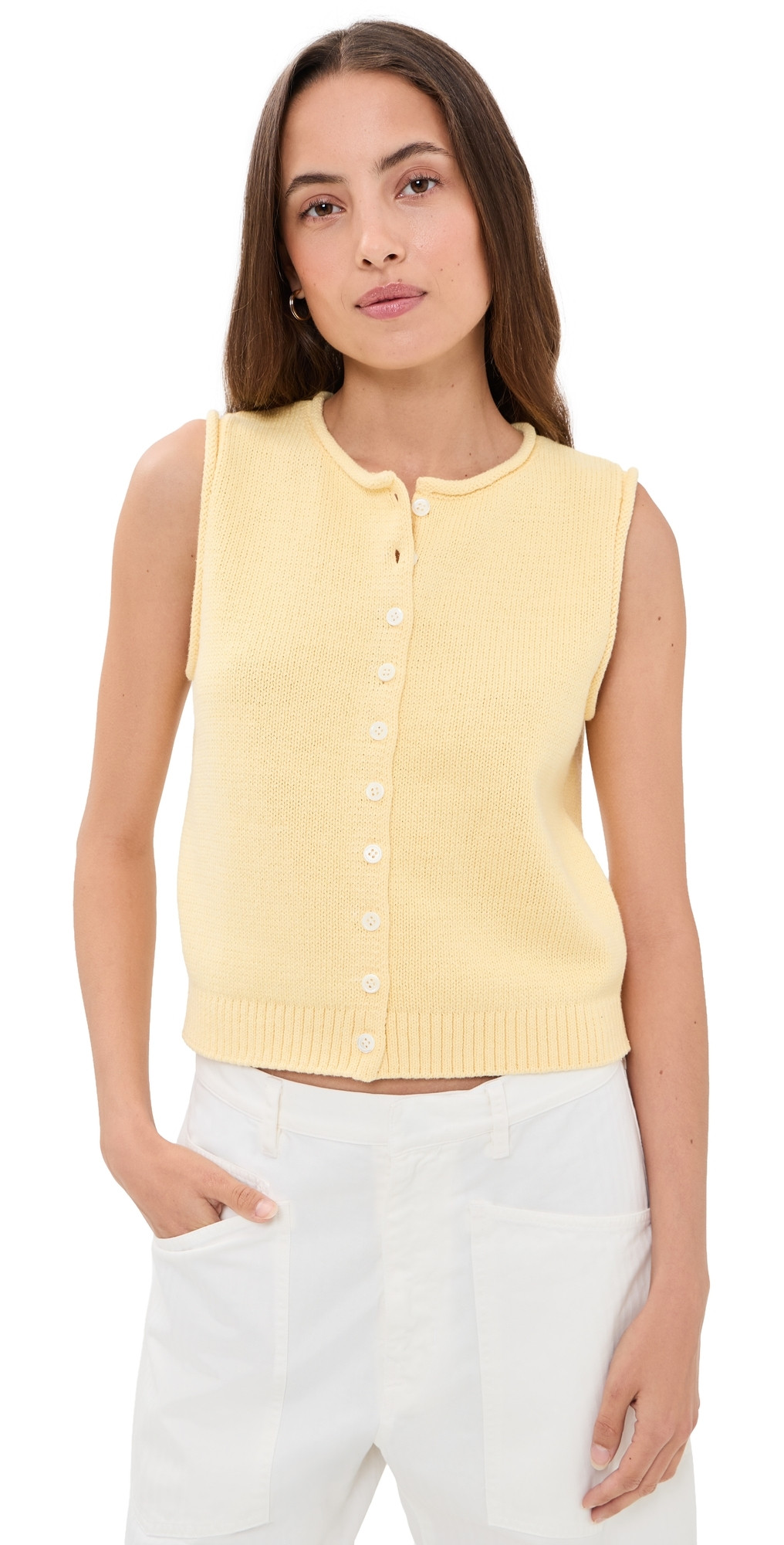 Alex Mill Taylor Cotton Sweater Vest Double Cream L | Shopbop