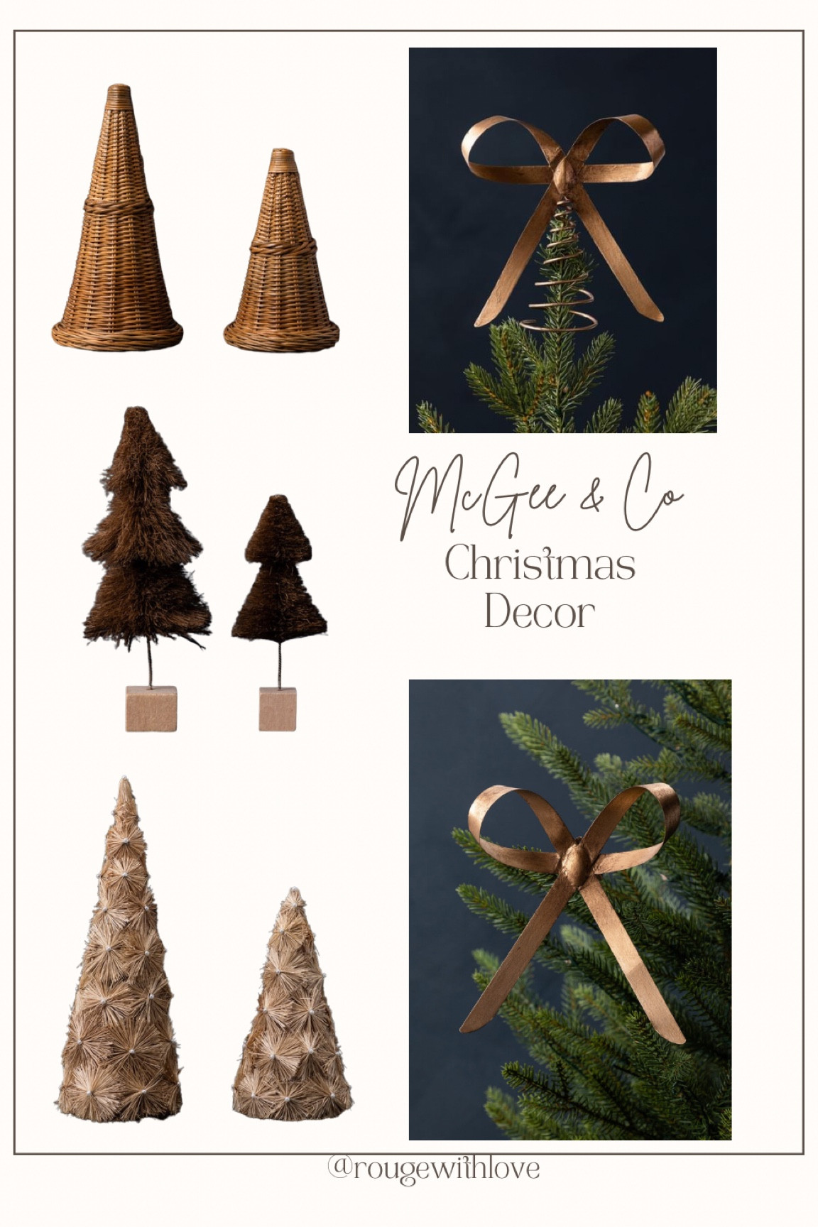 McGee & co Christmas, tree topper, Christmas ornaments, tree decor, cone tree, wicker Christmas tree, bottle brush tree 

#LTKSeasonal #LTKHoliday #LTKhome