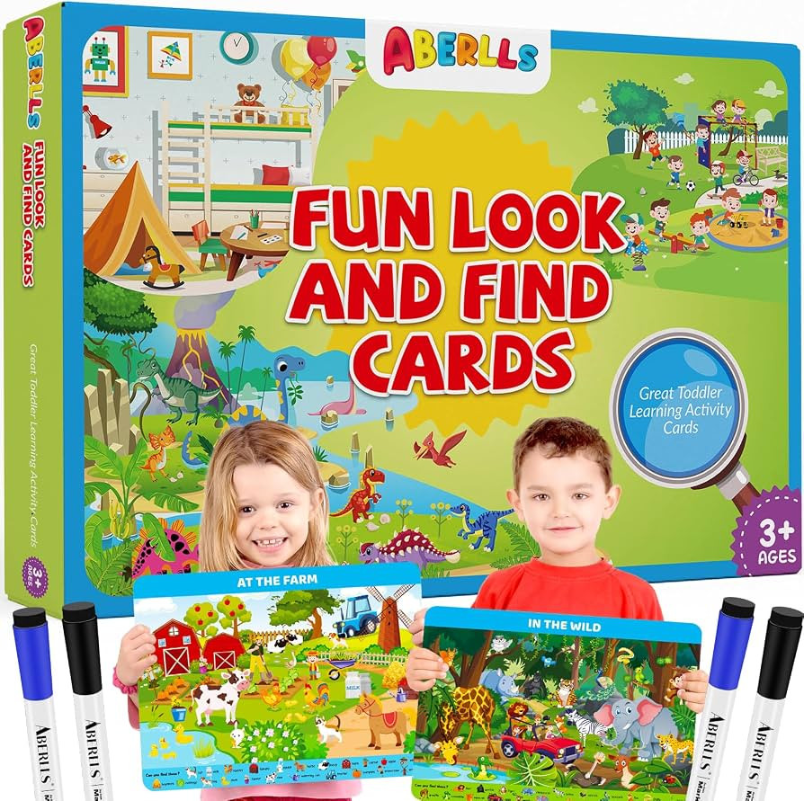 Search and Find Cards for Kids Ages 3 4 5 6 Year Old, Toddler Preschool Learning Reusable Activit... | Amazon (US)