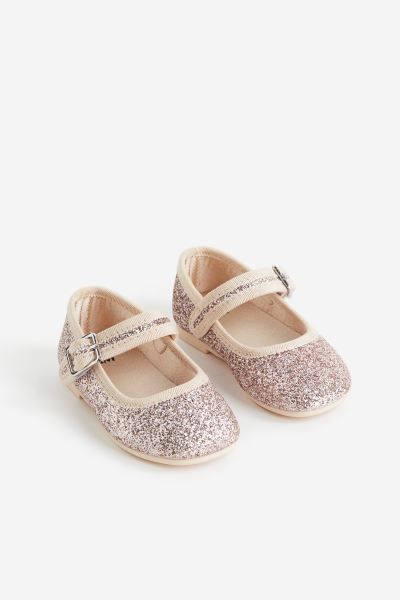 Glittery Ballet Flats - Black - Kids | H&M US | H&M (US)