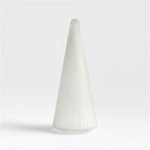 Winter Wonderland Frosted Ribbed Glass Holiday Tree Medium 12 | Crate & Barrel