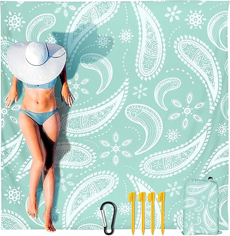 HIHOHO Beach Blanket Waterproof Sandproof Extra Large Beach Mat 79" X 83"/120"x108"for 1-8 Adults... | Amazon (US)