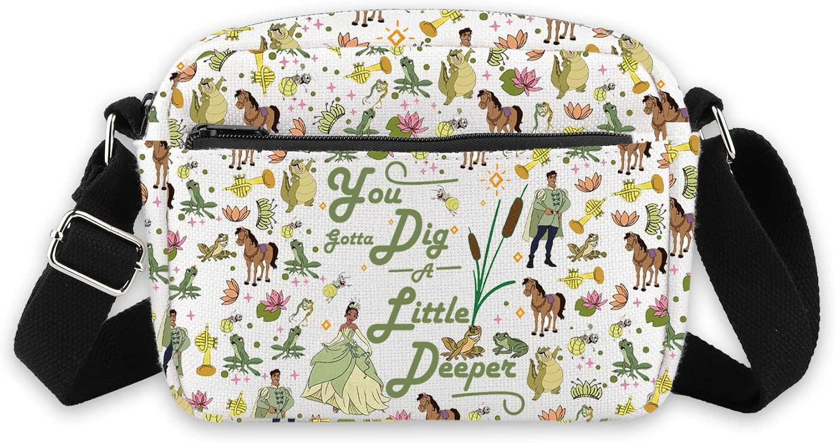 TGBJE Princess Inspired Crossbody Bag Frog Princess Gift You Gotta Dig A Little Deeper Messenger ... | Amazon (US)