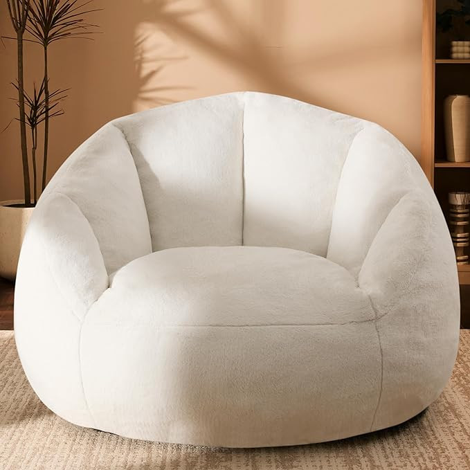 Giant Bean Bag Chair for Adults - Comfy Plush Round Shell Soft Accent Chair, Oversized Cozy Loung... | Amazon (US)