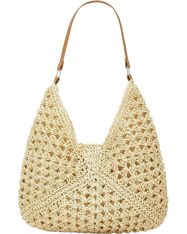 Straw Hobo Bags for Women Vintage Shoulder Bag Everything Tote Bag Designer Beach Bag Holiday Wor... | Amazon (US)