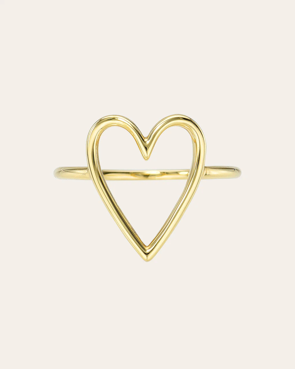 14K Gold Open Heart Ring | Zoe Lev Jewelry