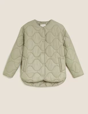 Padded Collarless Puffer Jacket | Per Una | M&S | Marks & Spencer (UK)