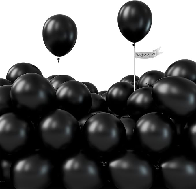 PartyWoo Black Balloons 100pcs 5 Inch Black Matte Latex Helium Balloons for Birthday Wedding Anni... | Amazon (US)