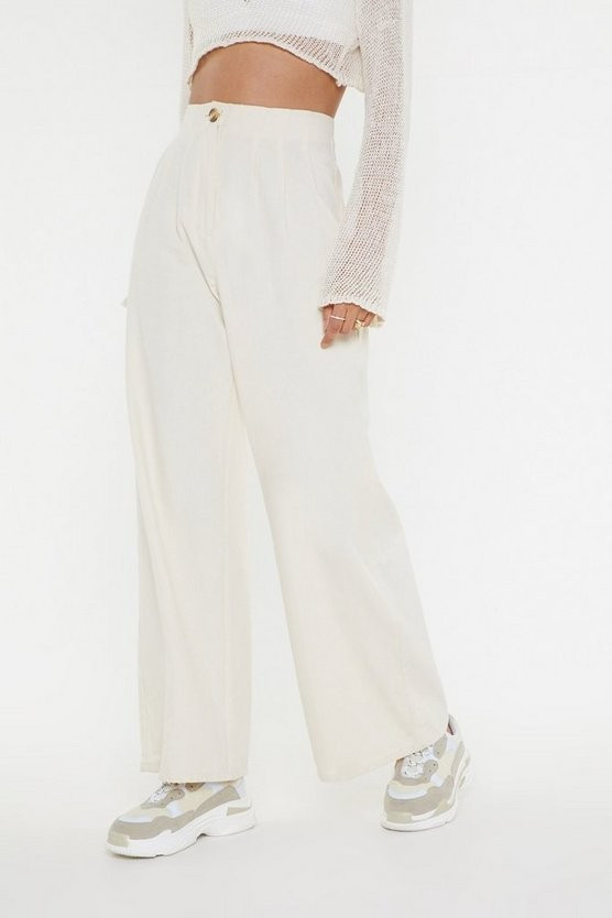High Waisted Wide Leg Linen Pants | Nasty Gal (US)