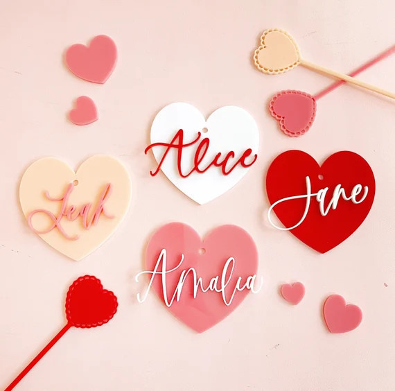 Valentine Tags Valentines Day Tags Valentines Place Card | Etsy | Etsy (US)