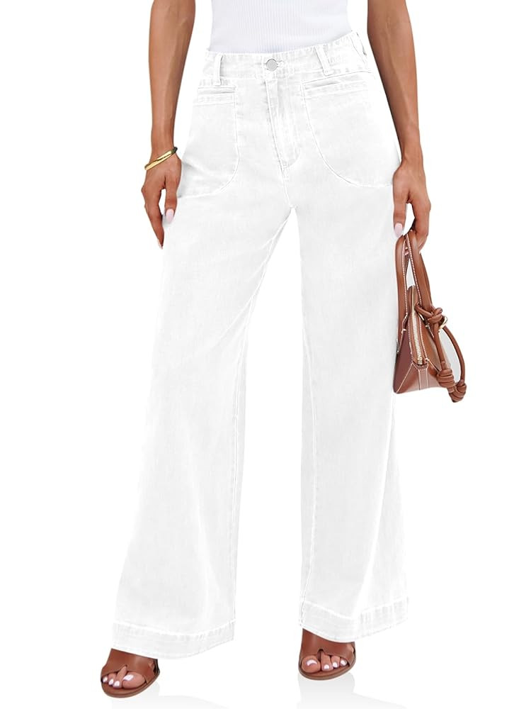 Cicy Bell Womens Wide Leg Jeans High Waisted Stretchy Baggy Loose Denim Casual Pants with Pockets | Amazon (US)