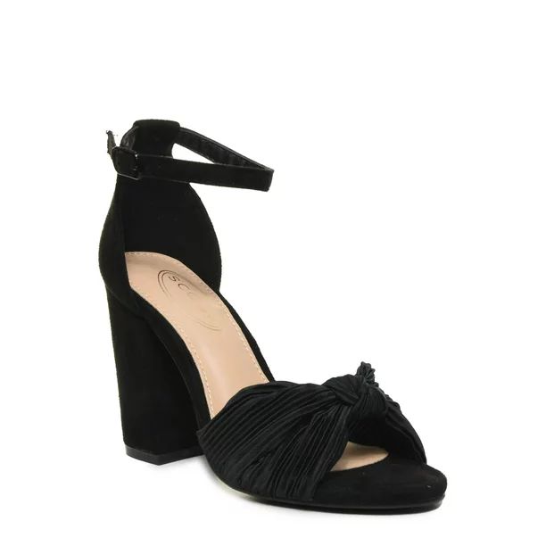 Scoop Women's Crinkle Fabric Block Heel Sandals - Walmart.com | Walmart (US)