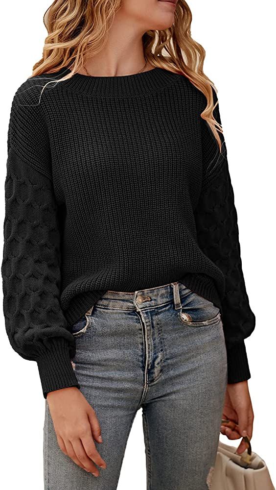 PRETTYGARDEN Women's 2023 Winter Pullover Sweater Casual Long Sleeve Crewneck Loose Chunky Knit J... | Amazon (US)