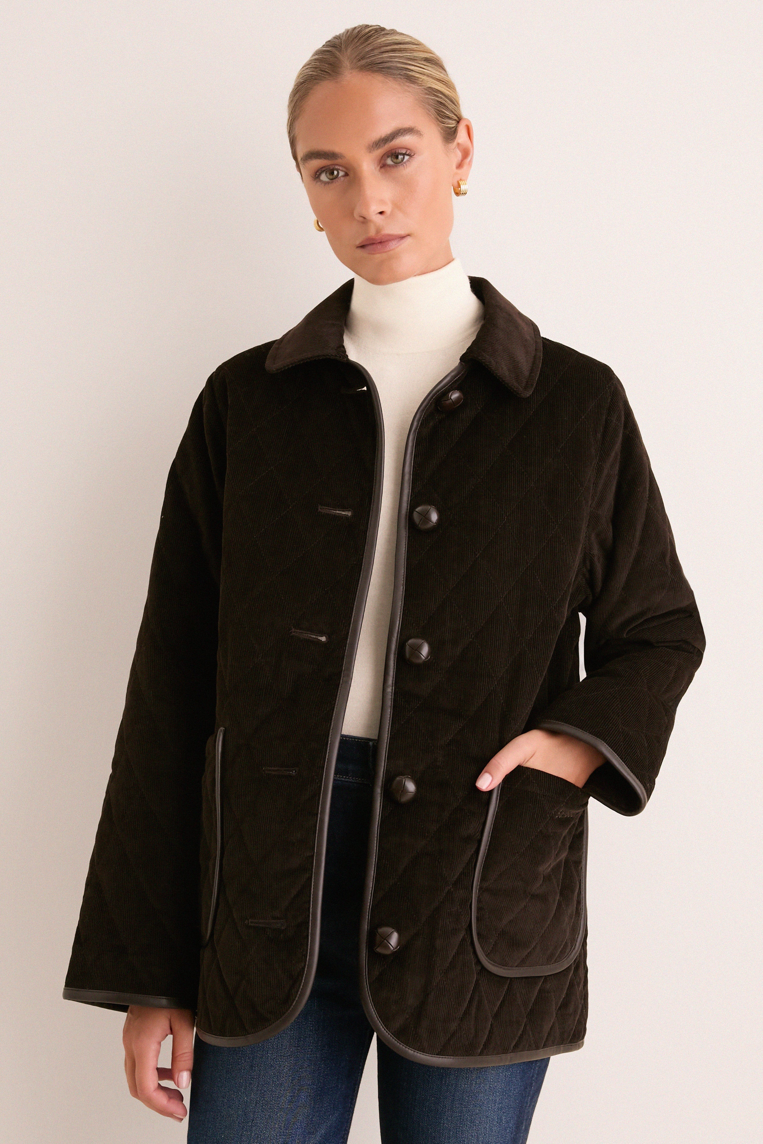 Dark Brown Marlow Quilted Jacket | Tuckernuck (US)