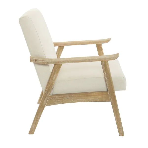 Weldon Mid-Century Fabric Upholstered Chair - Linen | Bed Bath & Beyond