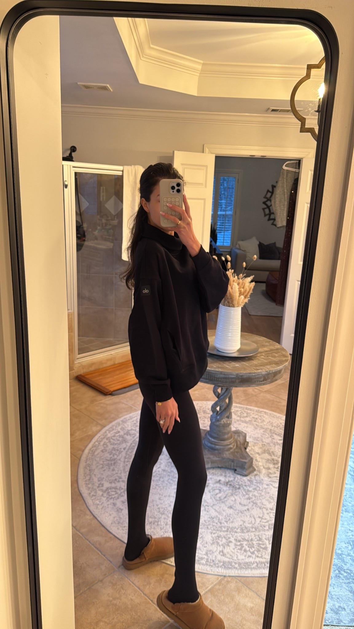 Alo oversized sweatshirt - small
Leggings - size 4
Uggs - true to size 

#LTKHoliday #LTKSeasonal #LTKGiftGuide