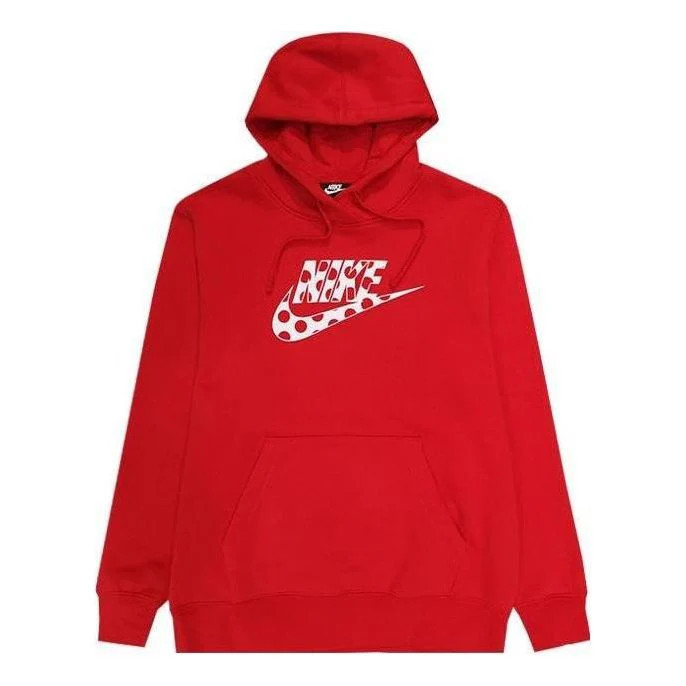 (WMNS) Nike Big Swoosh Dot Logo Pullover Hoodie 'Red' CU4528-634 | KICKS CREW