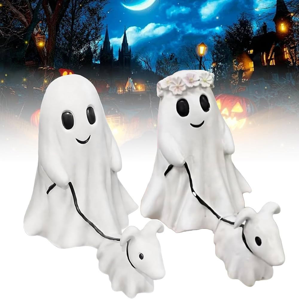 Aimery New Halloween Ghost Walking Dog Statue Halloween Ghost Walking Dog Spooky Ghost Dog Hallow... | Amazon (US)