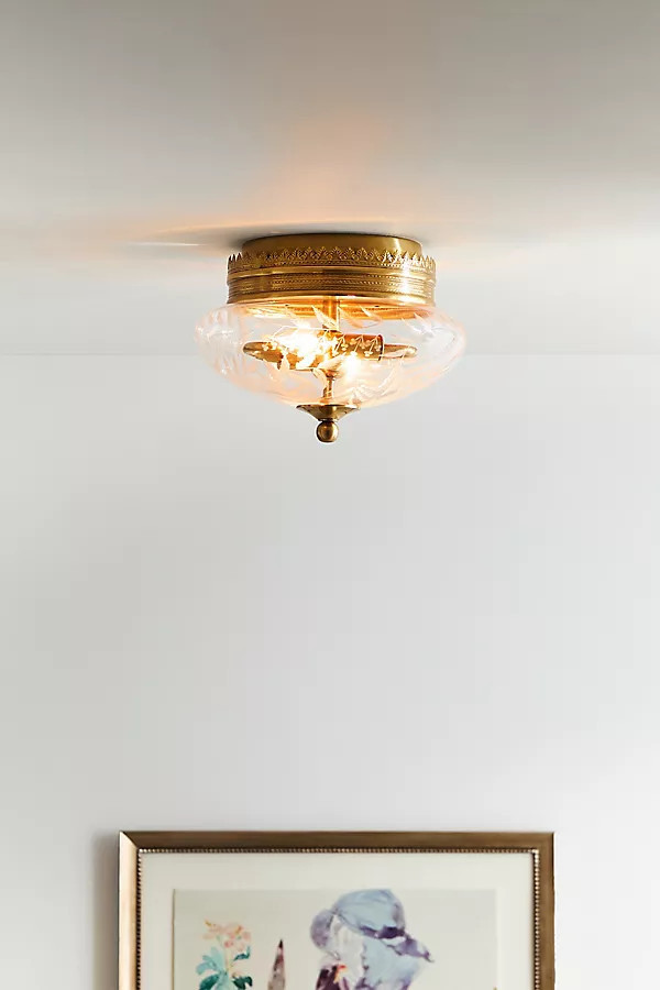 Ariella Etched Glass Flush Mount | Anthropologie (US)