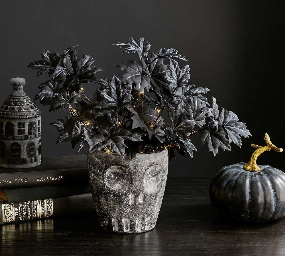 Faux Lit Black Maple Leaf Bundle | Pottery Barn (US)