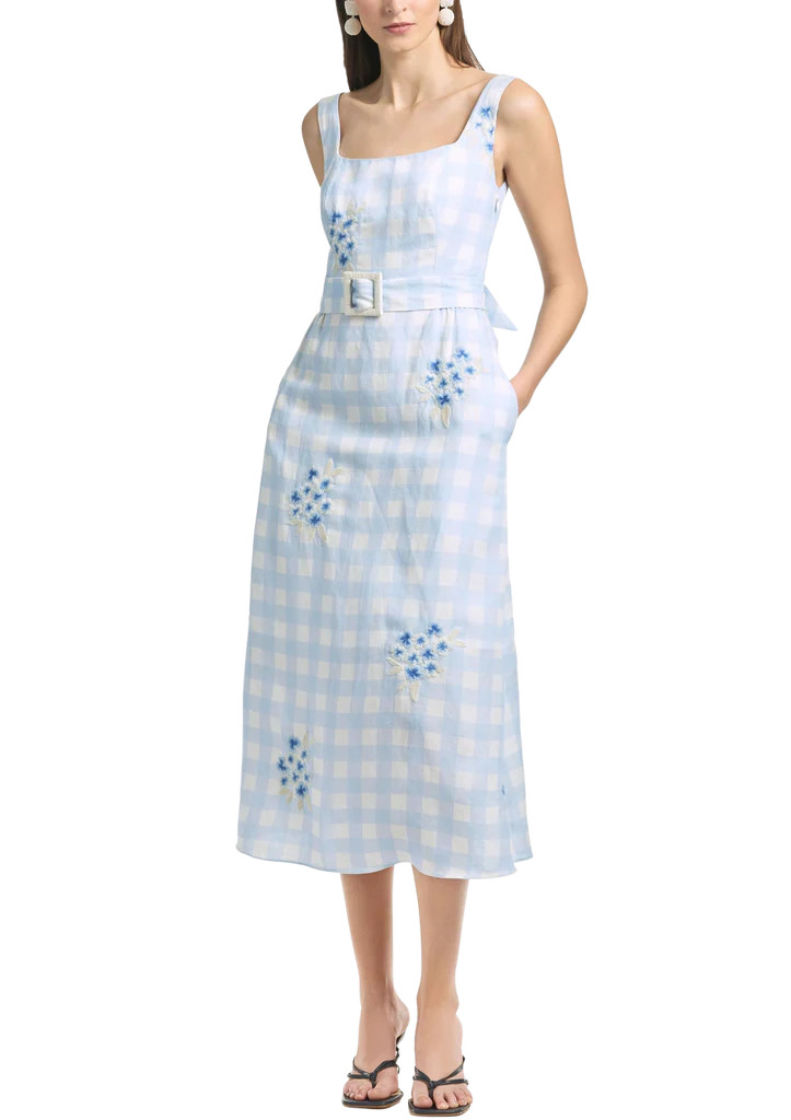 Bryce Dress in Blue Gingham | Over The Moon