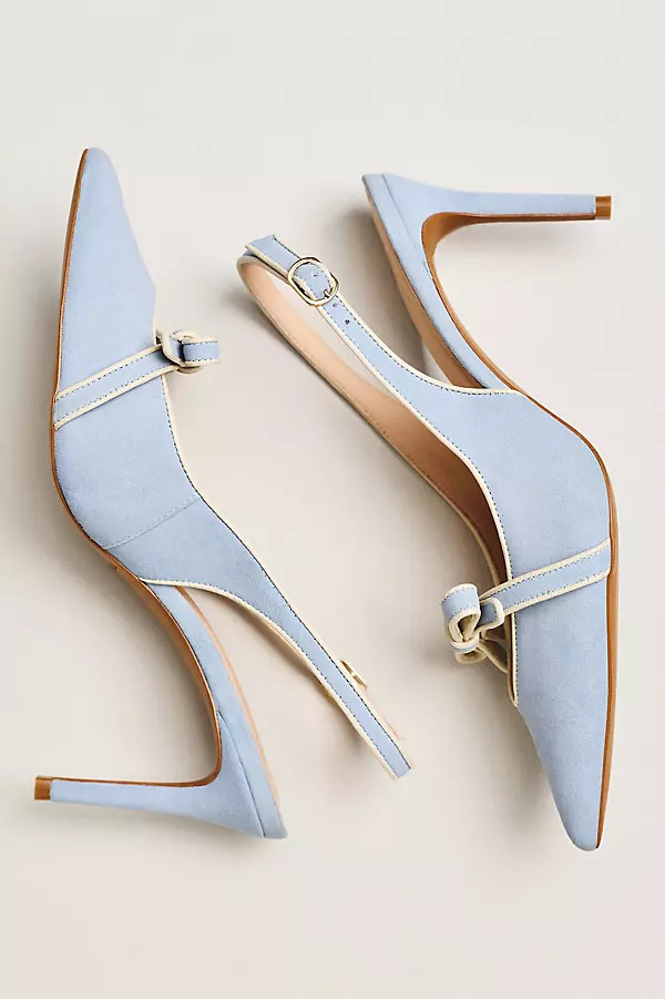 Maeve Bow Pointed-Toe Slingback Heels | Anthropologie (US)