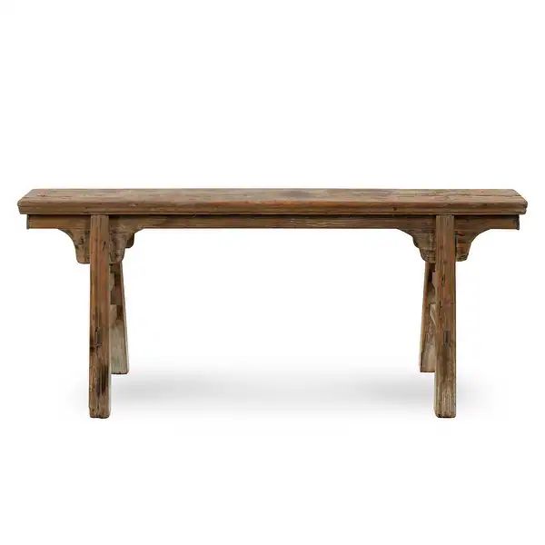 Artissance Vintage Noodle Bench with Front Panel, Weathered Natural Wood Finish (Size & Finish Va... | Bed Bath & Beyond