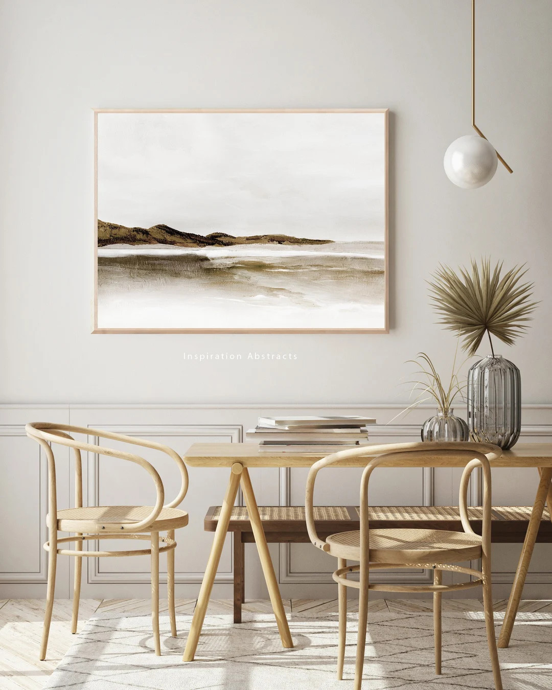 Neutral Landscape Painting, Horizontal Wall Art, Coastal Decor, Zen Wall Art, Large Abstract Pain... | Etsy (US)