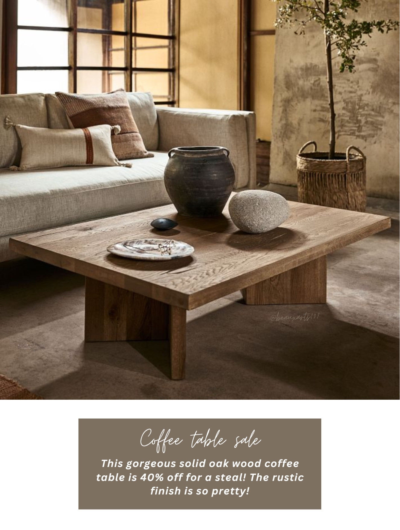 Love the legs of this solid oak wood coffee table on sale for 40% off right now! 

#LTKSale #LTKstyletip #LTKsalealert #LTKhome #LTKFind