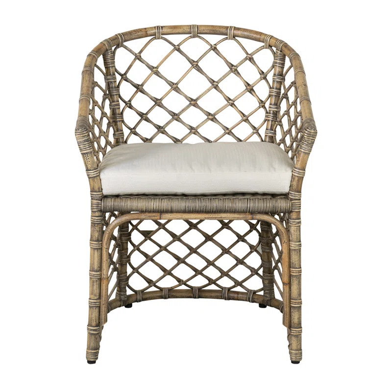 Melby Cross Back Arm Chair in Natural/Gray Wash | Wayfair North America