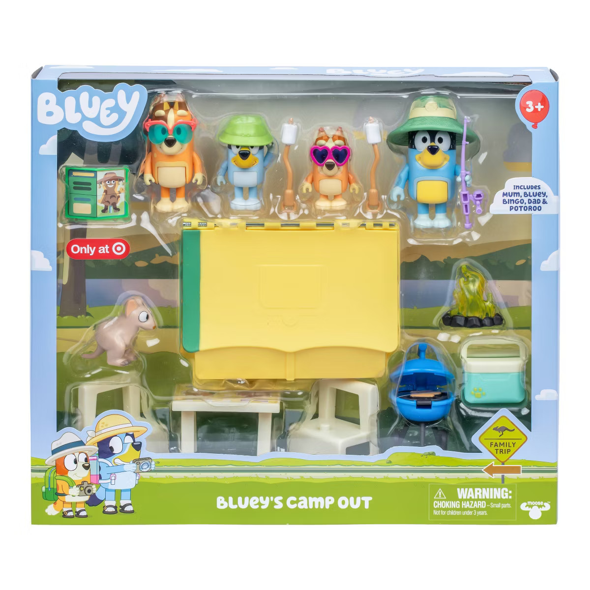 Bluey Camp Out Playset (Target Exclusive): Includes Figures & Accessories, Outdoor Adventure Them... | Target