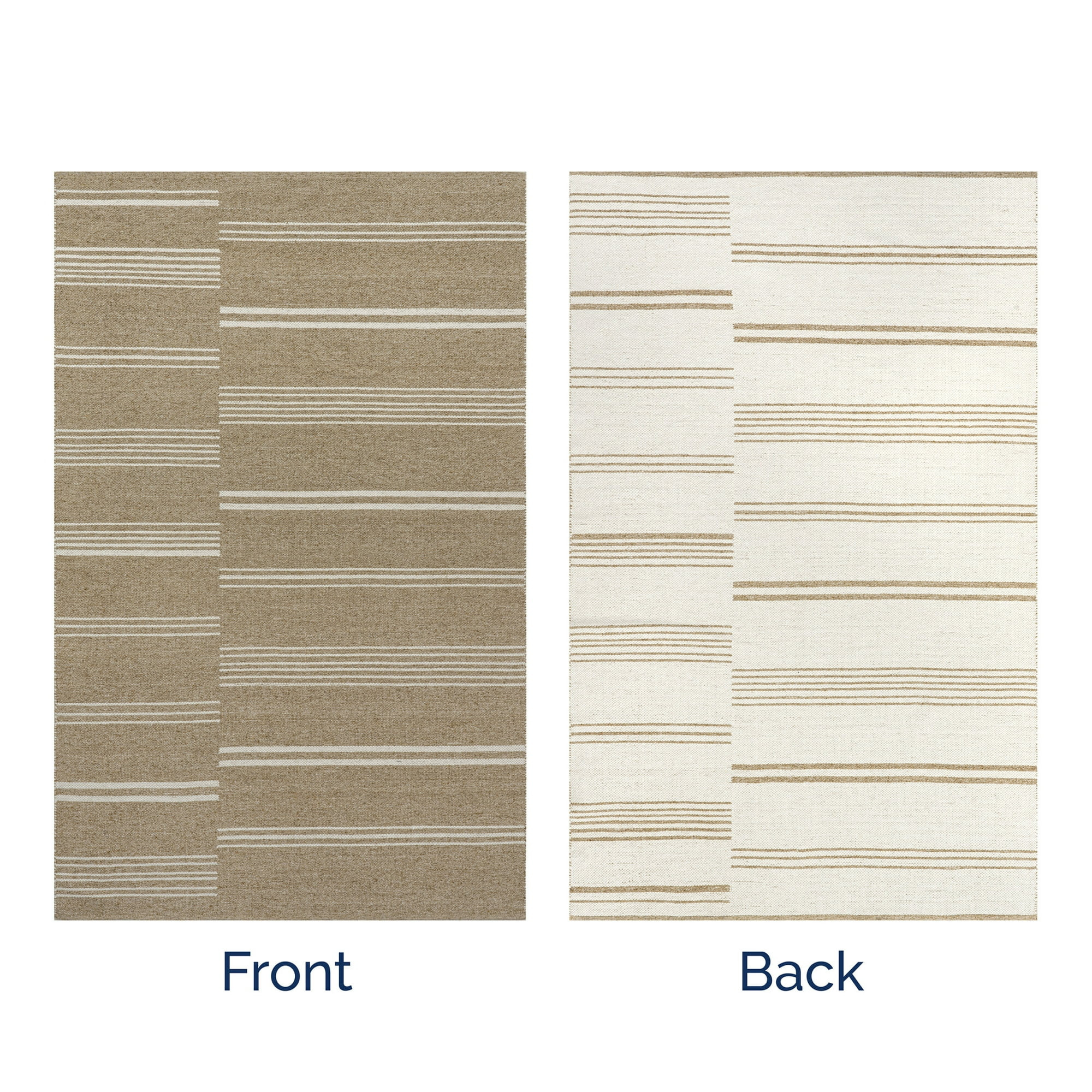 Lauren Liess x Rugs USA Birchwood Reversible Striped Wool Area Rug, 4' x 6', Birchwood Sand | Walmart (US)