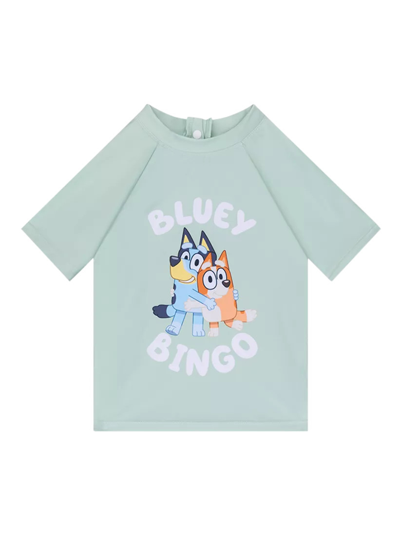 Swim Essentials Kids' Bluey Print UV Short Sleeve T-Shirt, Teal | John Lewis (UK)