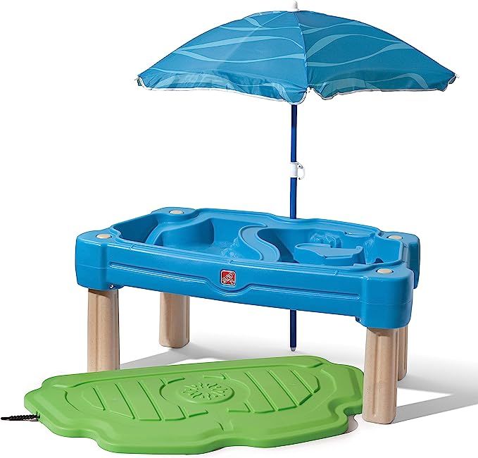 Step2 Cascading Cove with Umbrella, Kids Sand and Water Activity Sensory Table, 6 Piece Accessory... | Amazon (US)