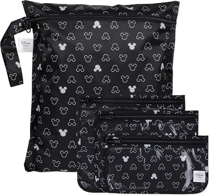 Bumkins Disney Wet Bag and 3-Pack Clear-Sided Travel Pouches, Waterproof Fabric Organizer for Toi... | Amazon (US)