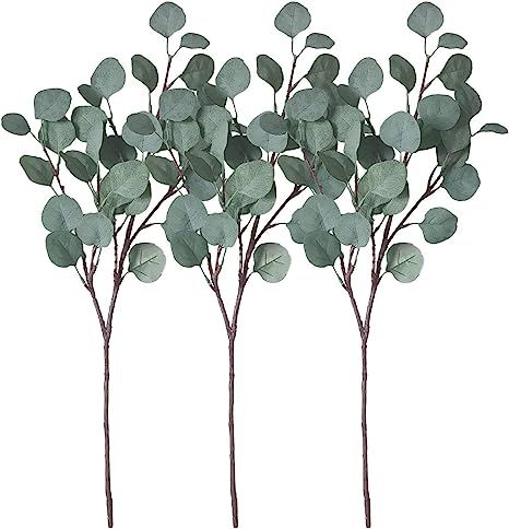 ZHIIHA Artificial Eucalyptus Garland Long Silver Dollar Leaves Foliage Plants Greenery Fake Plast... | Amazon (US)