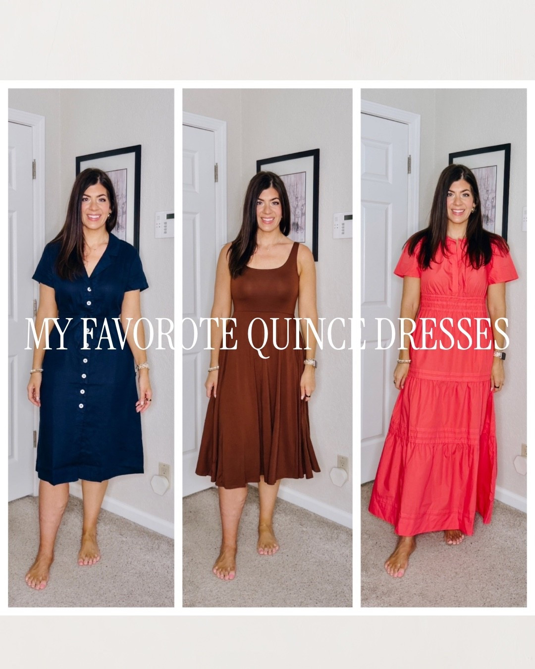 In a medium in all 

My three most love spring dresses from @onequince! You know they’re good when you get them in multiple colors!
#quincepartner 


#LTKTall #LTKMidsize #LTKWorkwear