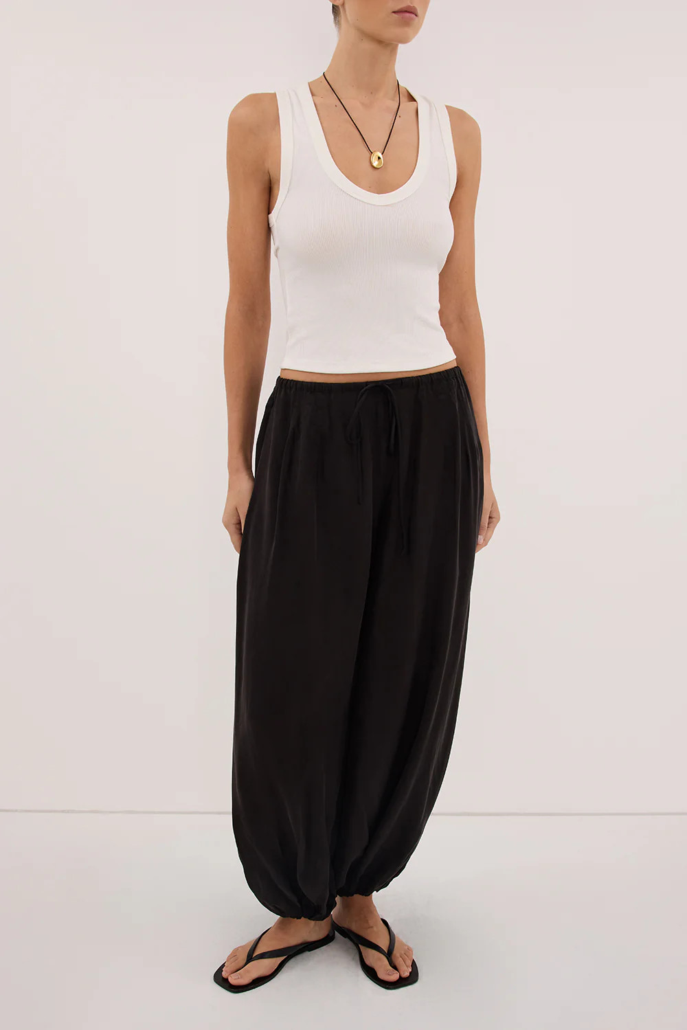 FRANCIS BLACK CUPRO BALLOON PANT | DISSH