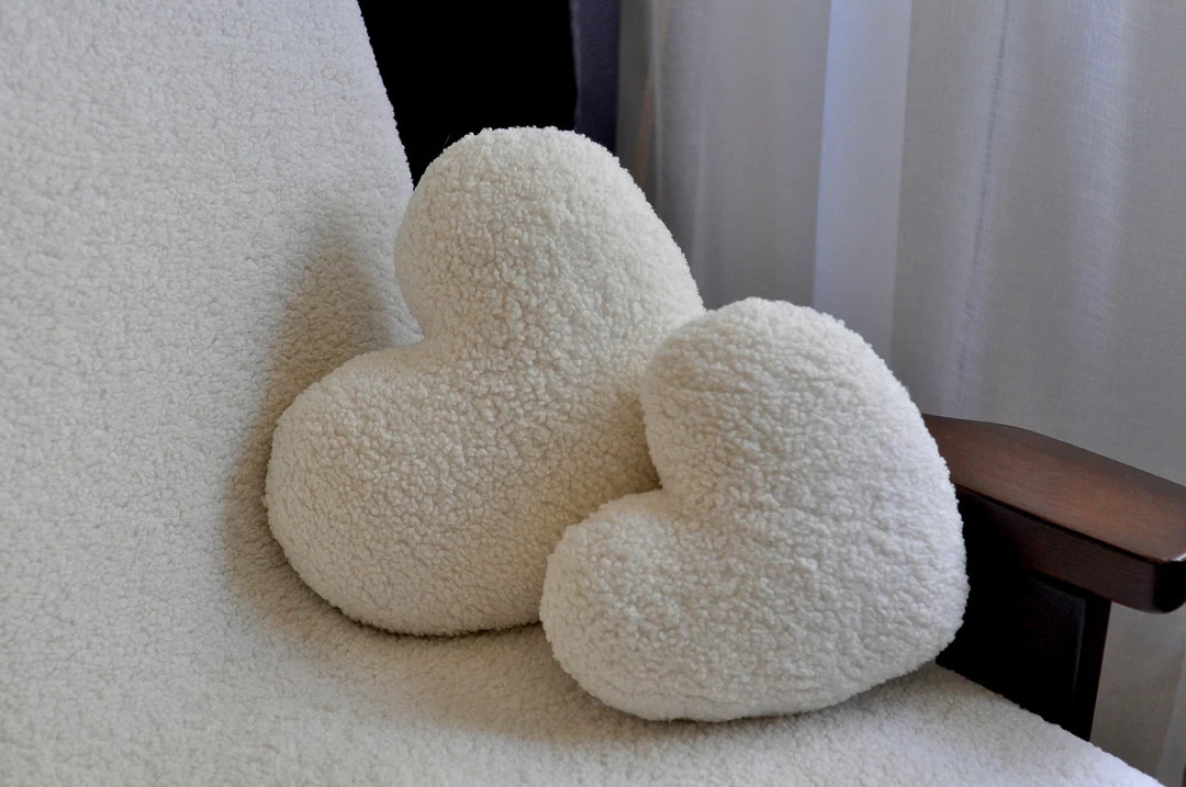 Plush Heart Pillow in 16 Colors Heart Throw Pillow Heart Cushion Gift for Mom Heart Decor Romanti... | Etsy (US)